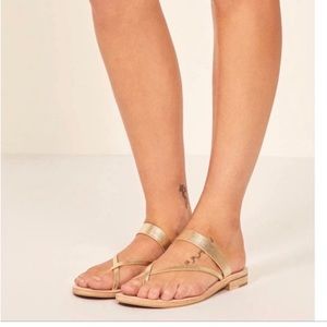 New Reformation Corsica Sandal in gold